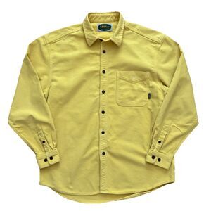 Vintage 80s R.M. Williams Button Up Field Shirt Mens L Yellow Heavyweight